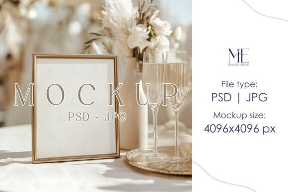 8x10 Wedding Table Sign Mockup Bar Menu Guide