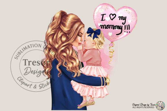 Creating Emotional Connections with the I Love My Mommy Blonde Mom Baby Girl PNG