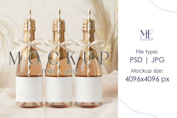 Elevate Your Brand with a Realistic Mini Champagne Bottle Label Mockup