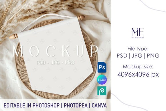 Elevate Your Designs with a Nursery Pennant Banner Mockup