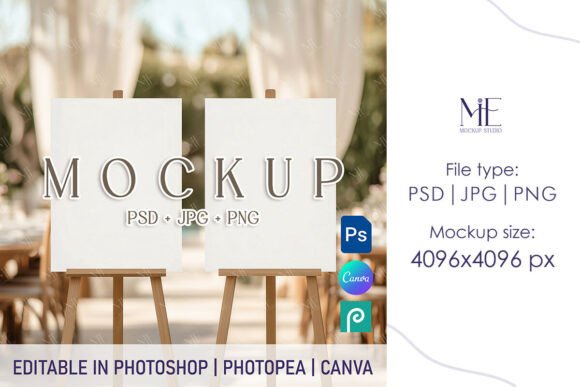 Elevate Your Designs with Wedding Welcome Sign Mockups