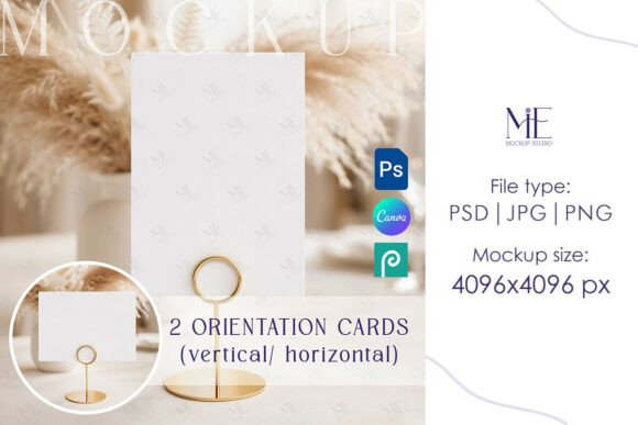 Elevate Your Event Branding with a Professional 5x7 Vertical Table Number Sign Mockup