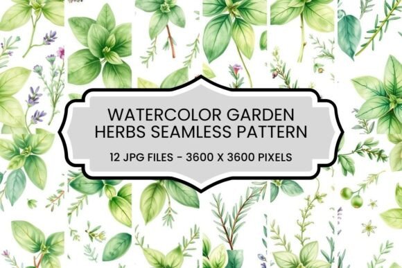 Elevating Design Projects with a Watercolor Garden Herbs Seamless Pattern