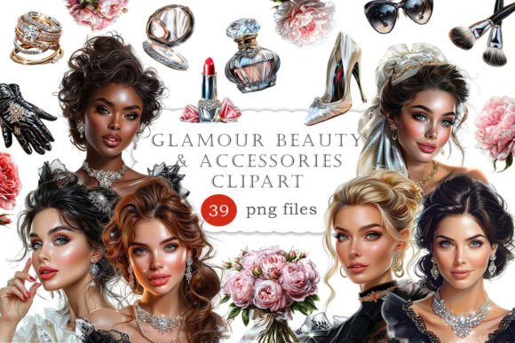 Evaluating Glamour Beauty Accessories Clipart PNG for High-End Design Projects