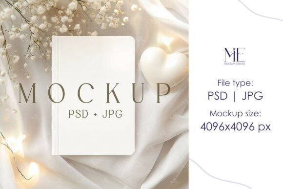 Hardcover Journal Mockup Boho Notebook Guide