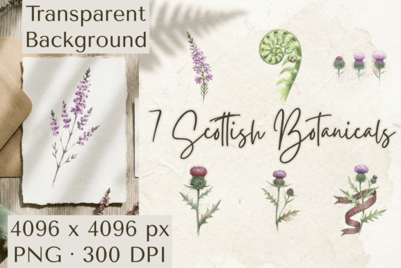 Integrating Scottish Botanical Clipart PNG Thistle into Professional Design Workflows