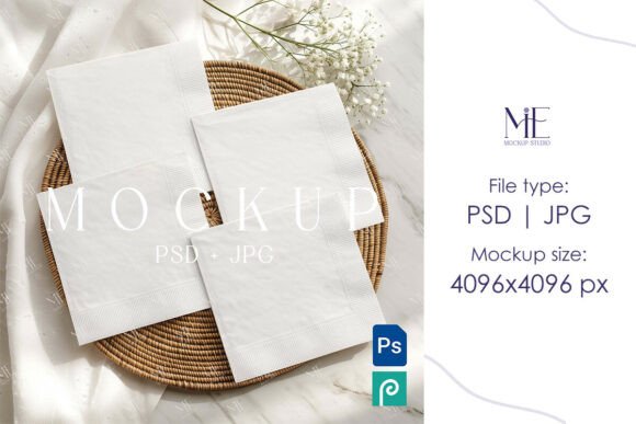 Paper Napkin Mockup Cocktail Beverage Guide