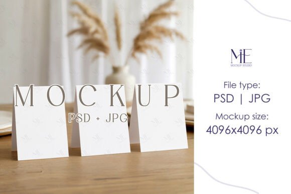 Professional Folded 5x7 Table Number Card Mockup