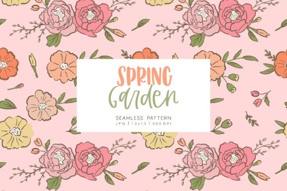 Seamless Pattern Spring Garden 2: Fresh Design Assets