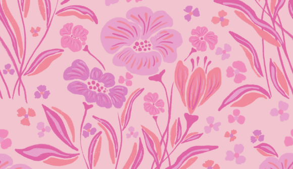 Seamless Pink Botanical Floral Pattern Guide