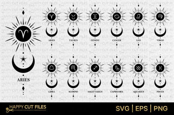 Strategic Branding with Zodiac Sign Celestial Magic Mystical SVG Assets