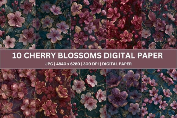 Unveiling the Midnight Garden: A Deep Dive into 10 Ornate Plum Sakura Digital Paper