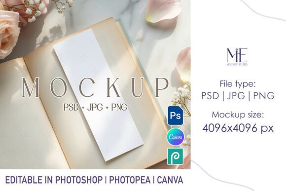 Wedding Bookmark Mockup 2x6 Photo Strip Guide